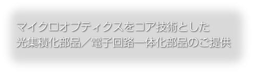 マイクロオプティクスをコア技術とした、光集積化部品／電子回路一体化部品のご提供